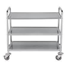 Chariot de service inox 3 étages - 97x55xH95cm - à monter